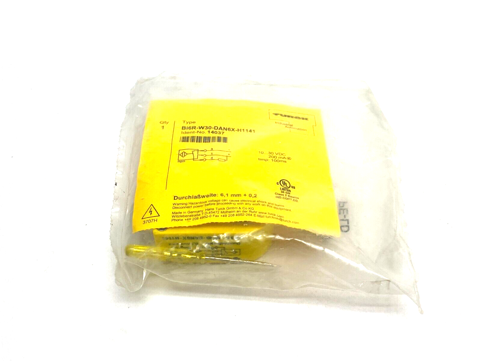Turck Bi6R-W30-DAN6X-H1141 Inductive Ring Sensor 10-30VDC 14037 - Maverick Industrial Sales