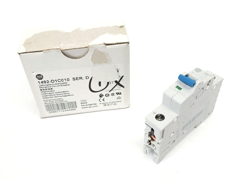 Allen Bradley 1492-D1C010 Ser. D Miniature Circuit Breaker 1-Pole 1A - Maverick Industrial Sales