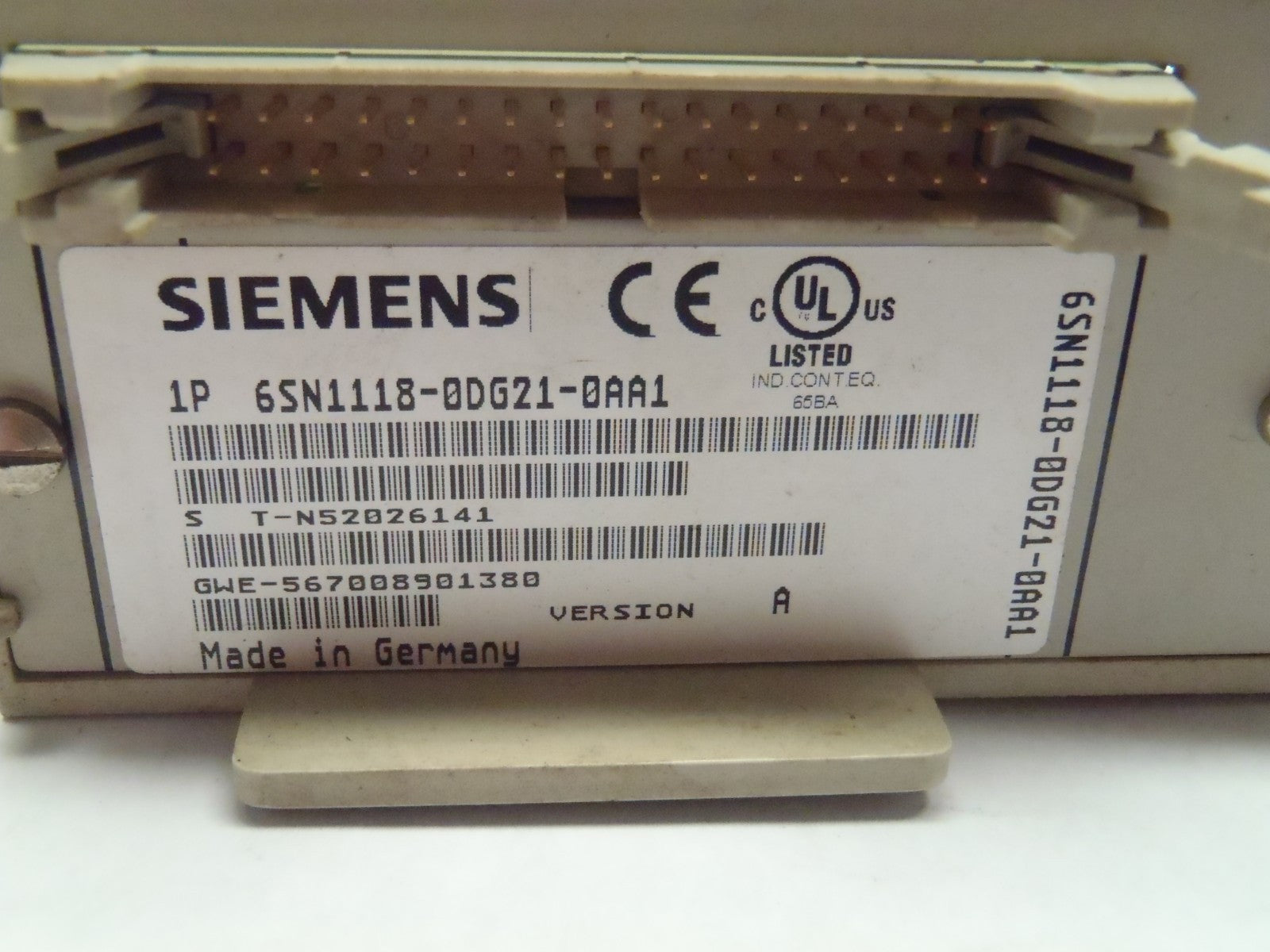 Siemens 1P 6SN1118-0DG21-0AA1 SIMODRIVE Version A Control Module - Maverick Industrial Sales