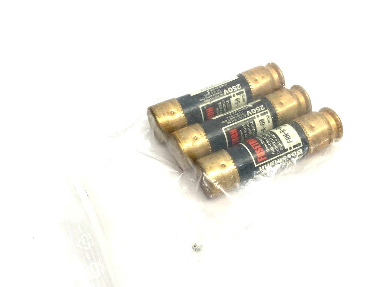 FRN-R-60 | Fusetron Dual-Element Time Delay Fuse, Current Limiting, LOT OF 3 - New Other - Maverick Industrial Sales