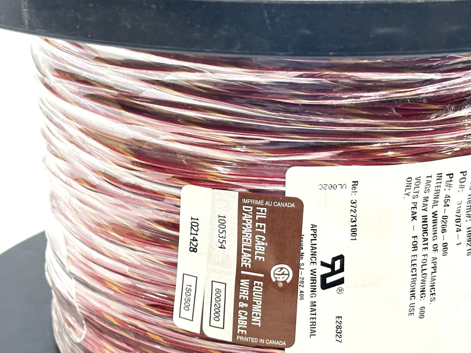 454-0206-000 | Judd Wire Wire Style 1430 XLPVC REW FT1 18AWG H09216 2335ft Spool - New - Maverick Industrial Sales
