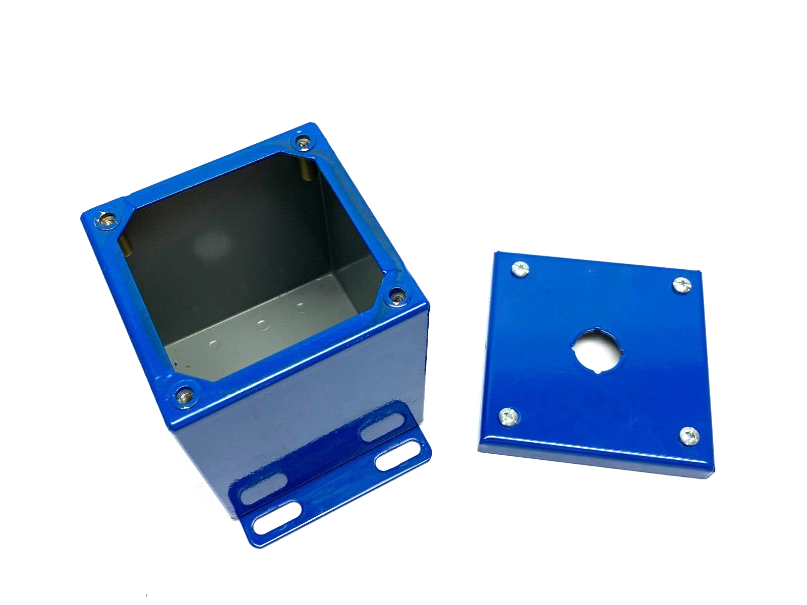 Saginaw Control & Engineering SCE-1PBXI Pushbutton Enclosure 4" x 4" Blue Steel - Maverick Industrial Sales