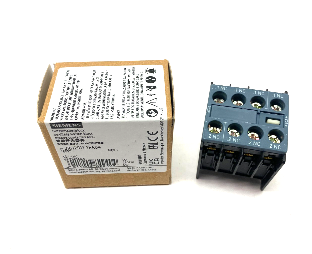 Siemens 3RH2911-1FA04 Auxiliary Contact Block - Maverick Industrial Sales