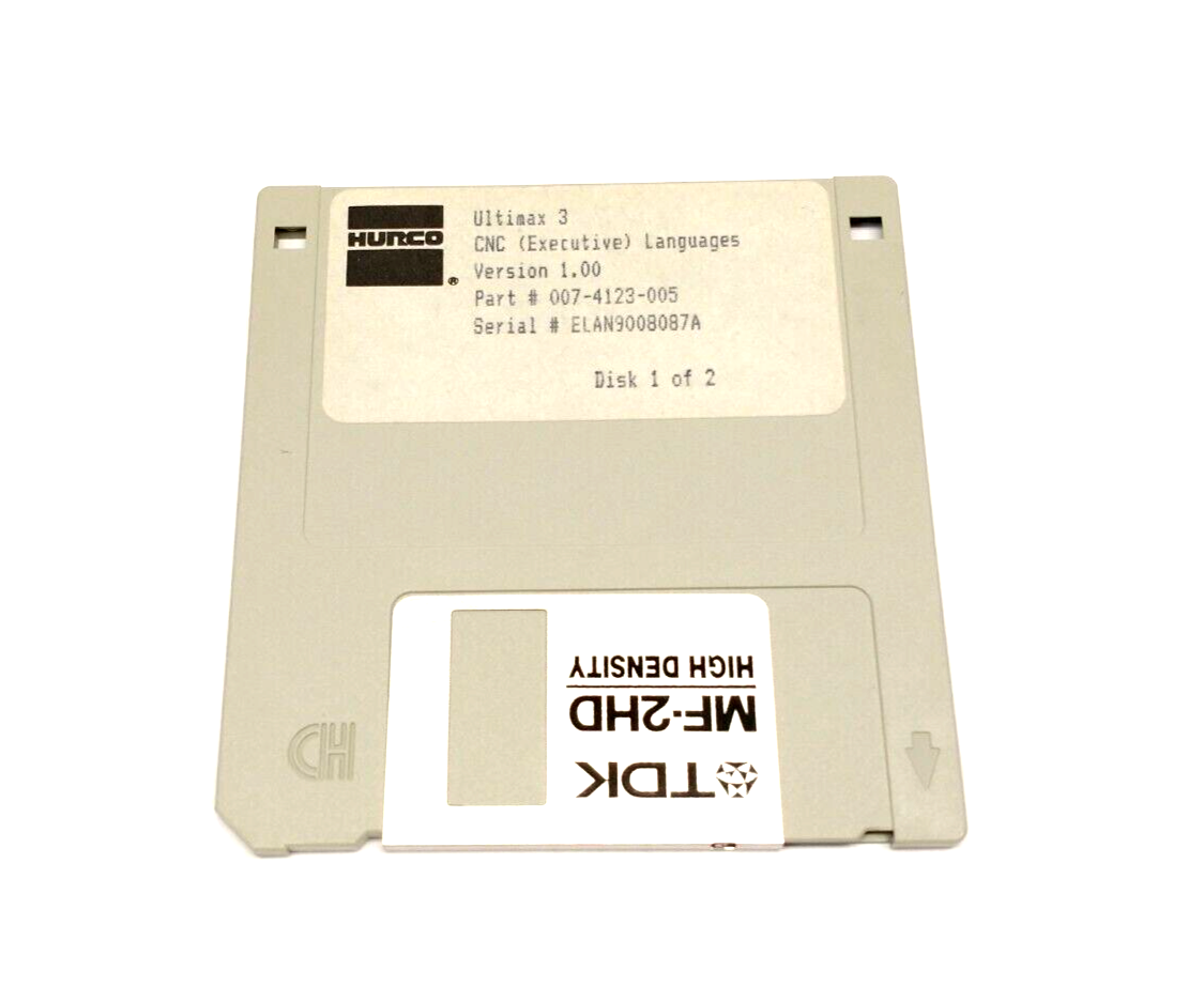 Hurco 007-4123-005 Ver. 1.0 Ultimax 3 CNC Executive Languages Floppy Disc 1 of 2 - Maverick Industrial Sales