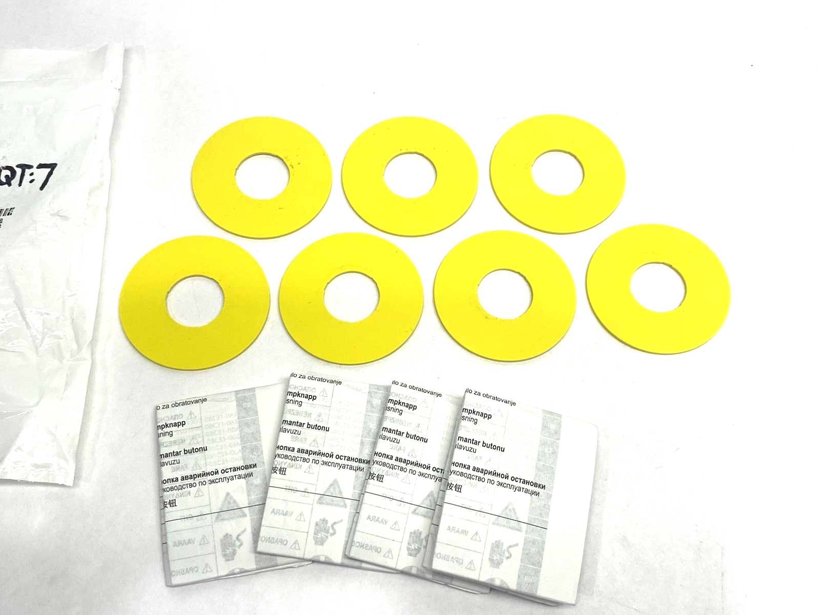 3SU1900-0BA31-0AA0 | Siemens Yellow Backing Plate Washer for E-Stop LOT OF 7 - New – Open box - Maverick Industrial Sales