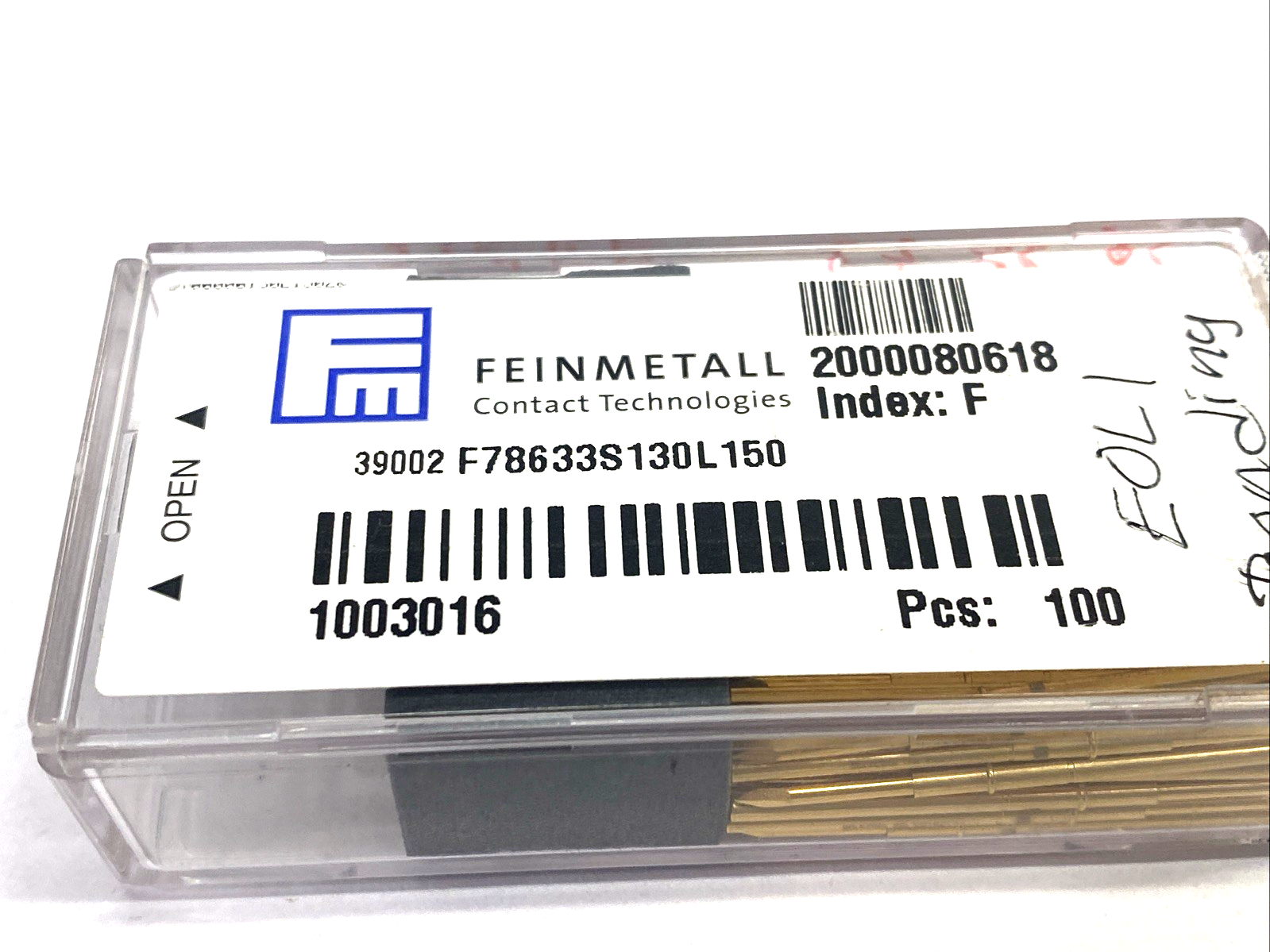 Feinmetall 1003016 Contact Probe F78633S130L150 BOX OF 100 - Maverick Industrial Sales
