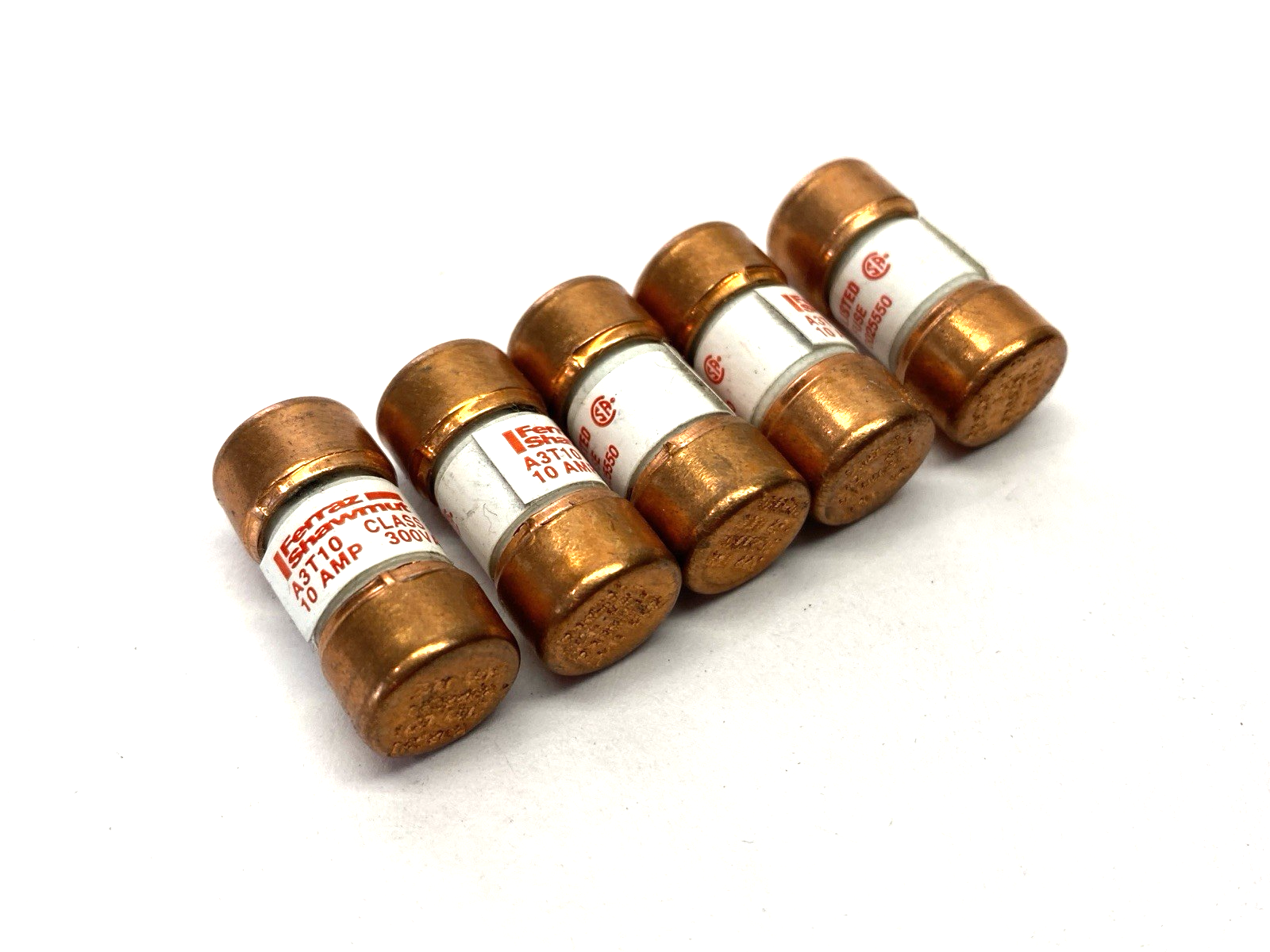 Ferraz Shawmut A3T10 Fast Acting Fuse 300VAC 10A LOT OF 5 - Maverick Industrial Sales