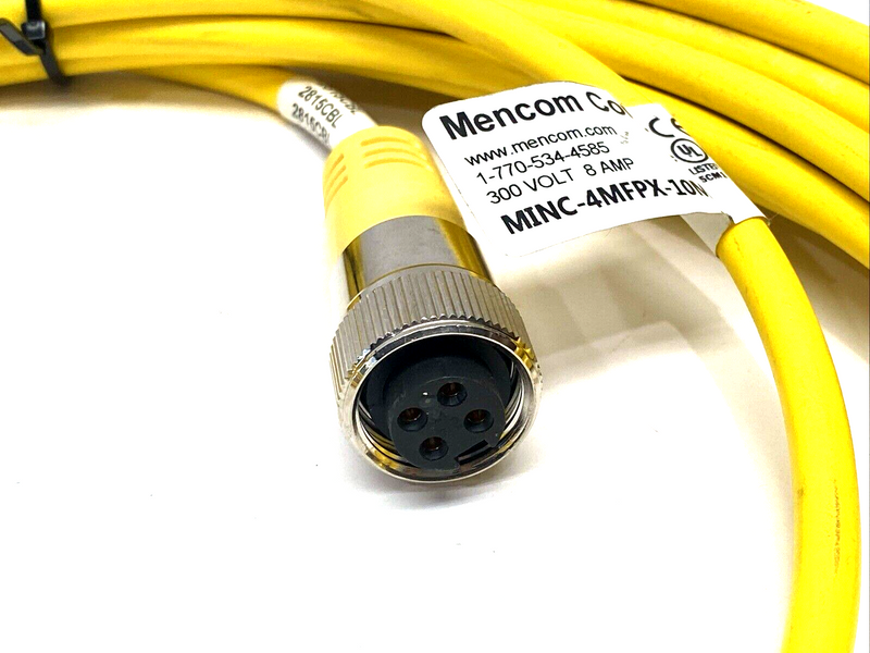 Mencom MINC-4MFPX-10M MIN Size I Cordset 4-Pin 7/8" Male To Female 10m - Maverick Industrial Sales