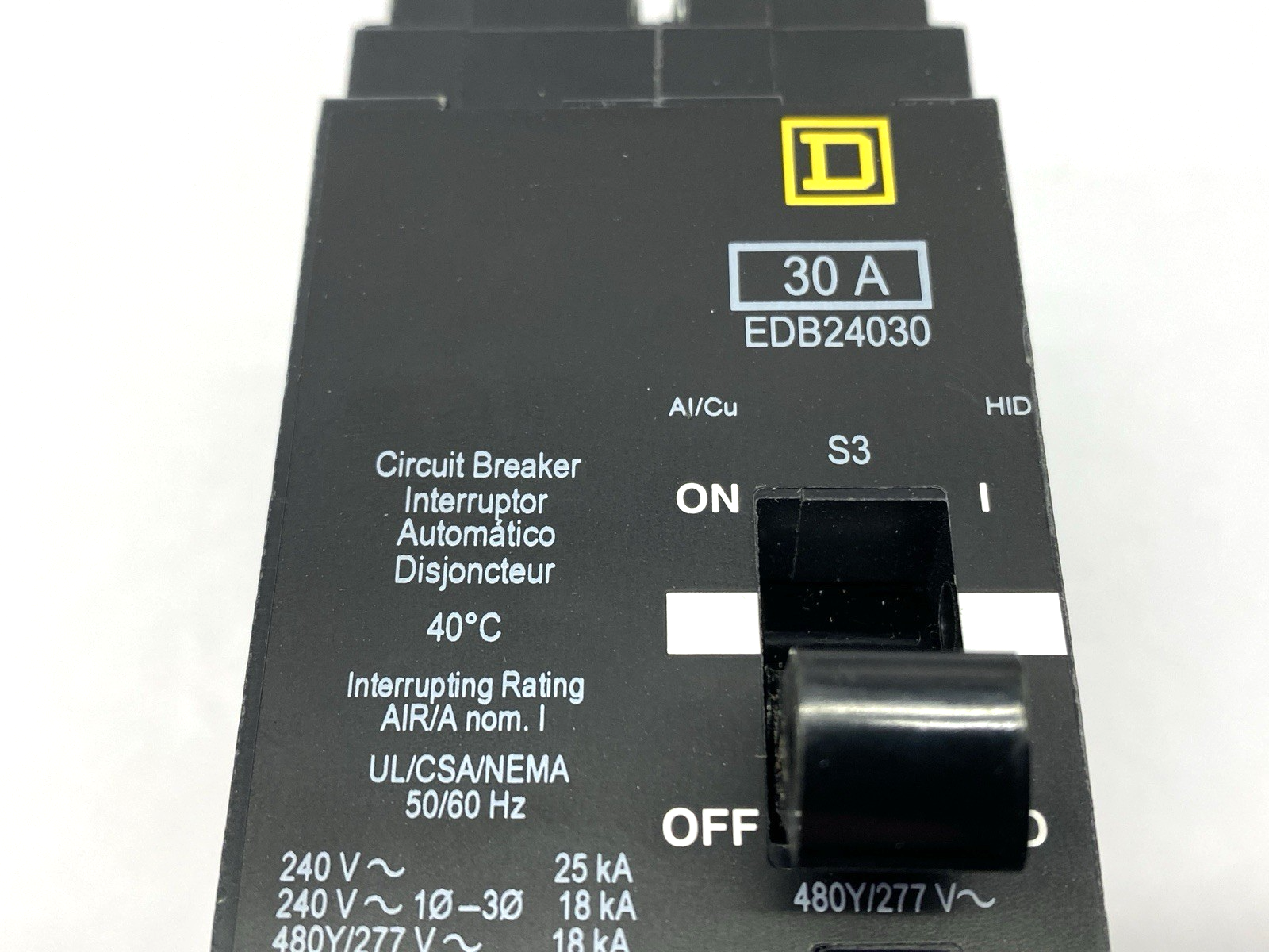 Square D EDB24030 Circuit Breaker 1-Phase 277/480V 30A - Maverick Industrial Sales