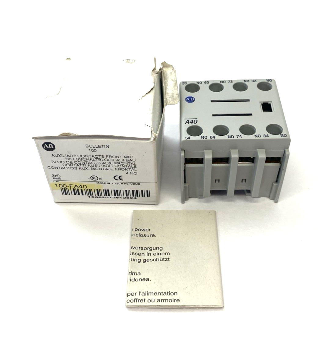 Allen Bradley 100-FA40 Ser. B Auxiliary Contact Block, Front-Mount - Maverick Industrial Sales