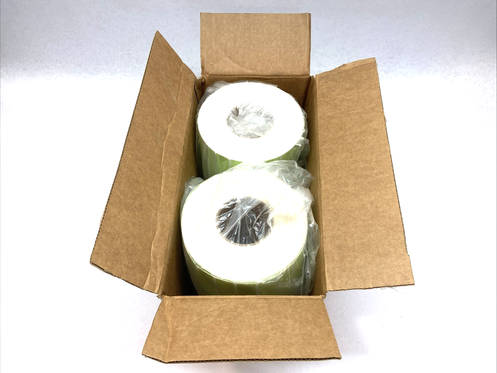 S-11265G | Uline Thermal Transfer Labels 4" x 1" Green Barcode Roll BOX OF 4 - New - Maverick Industrial Sales