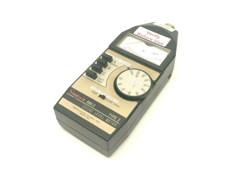 Simpson 886-2 Type 2 Multi Weight Sound Level Meter 40-140dB - Maverick Industrial Sales