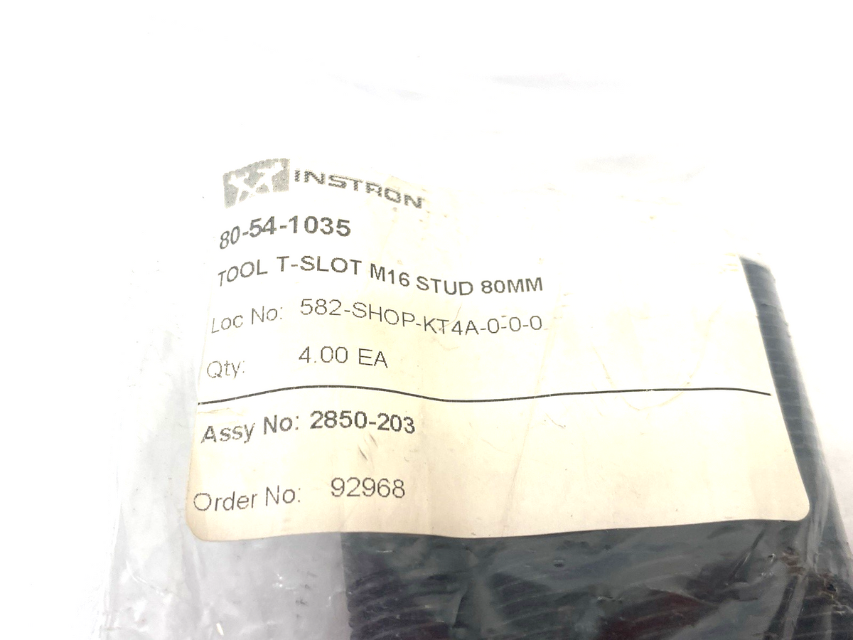 Instron 80-54-1035 Tool T-Slot Stud M16 80mm 4-PACK - Maverick Industrial Sales