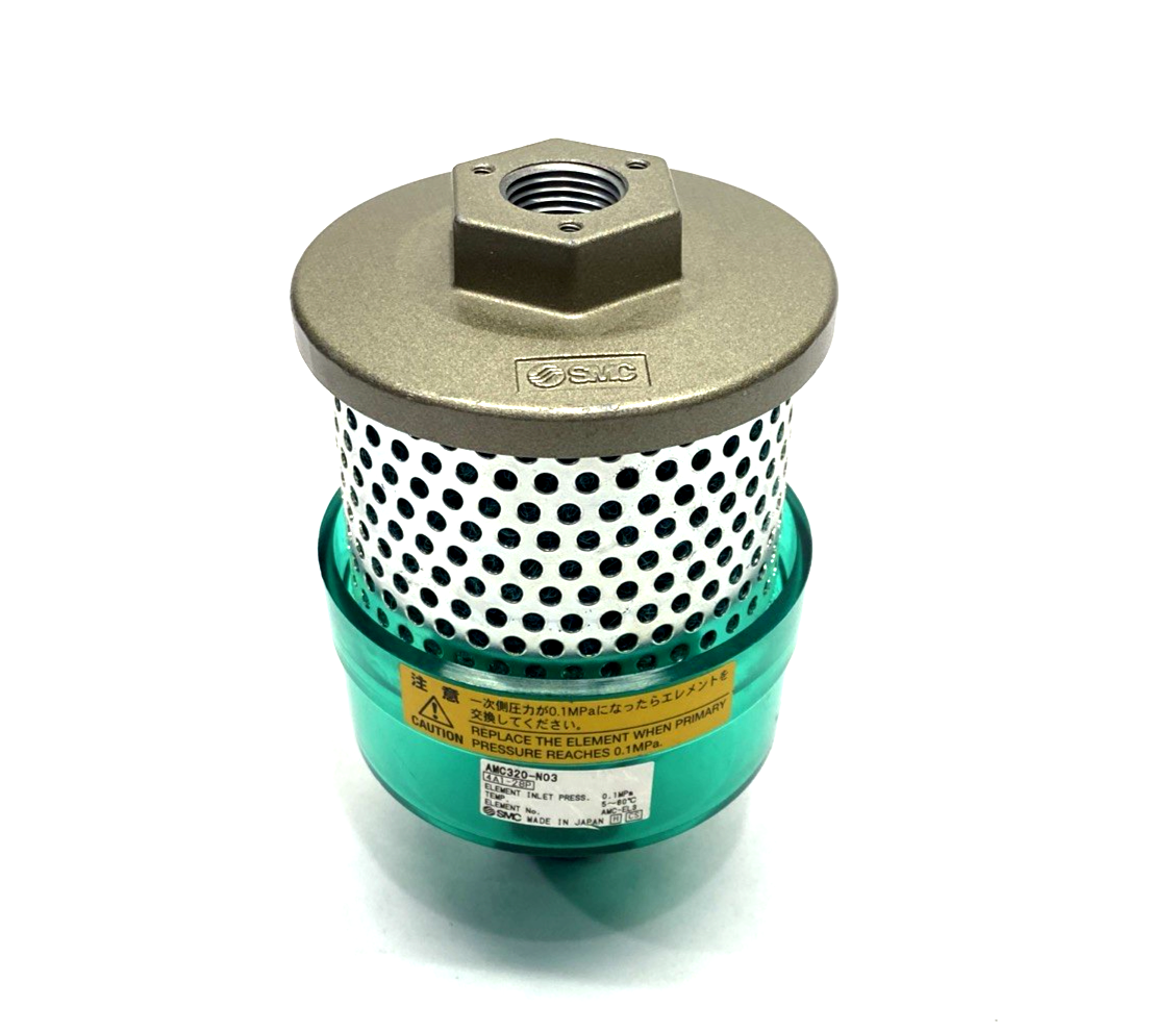 AMC320-N03 | SMC Exhaust Cleaner Pneumatic Muffler 3/8" NPT - New – Open Box - Maverick Industrial Sales