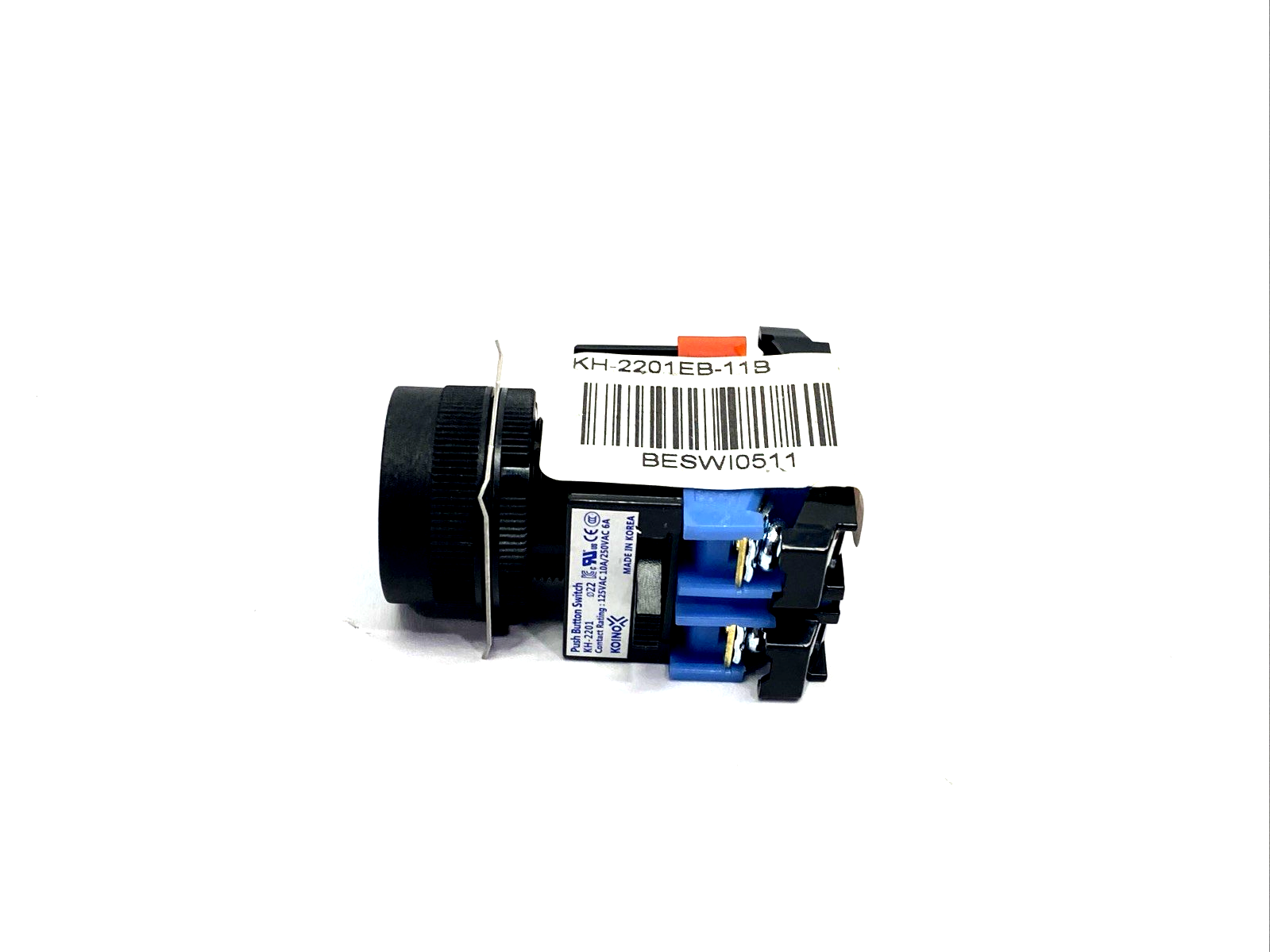 Koino KH-2201EB-11B Push Button Switch 22mm, Momentary, Blue, 125/250VAC - Maverick Industrial Sales