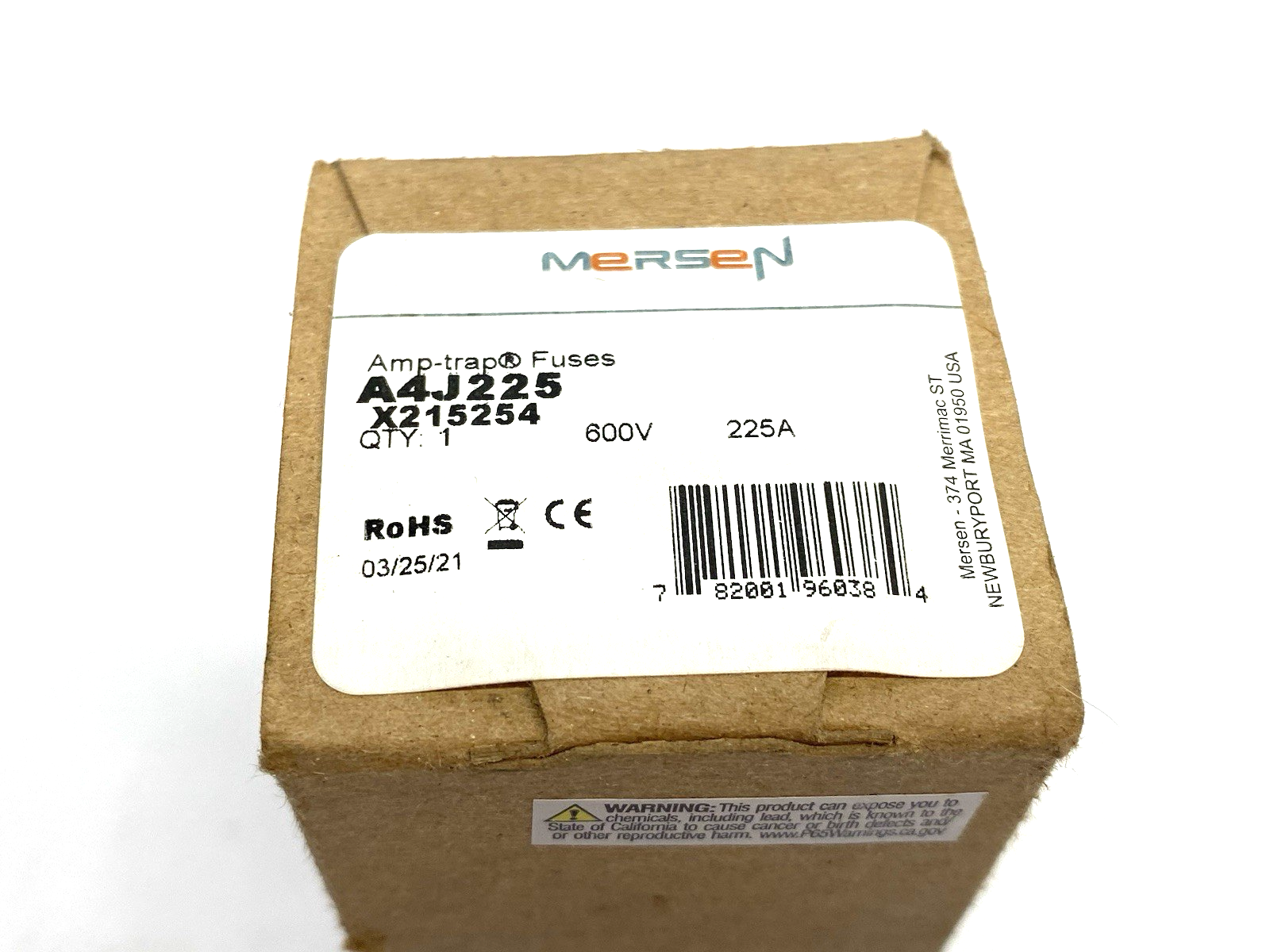A4J225 | Mersen Amp-Trap Fuse, Fast-Acting, Current Limiting 600V 225A X215254 - New - Maverick Industrial Sales