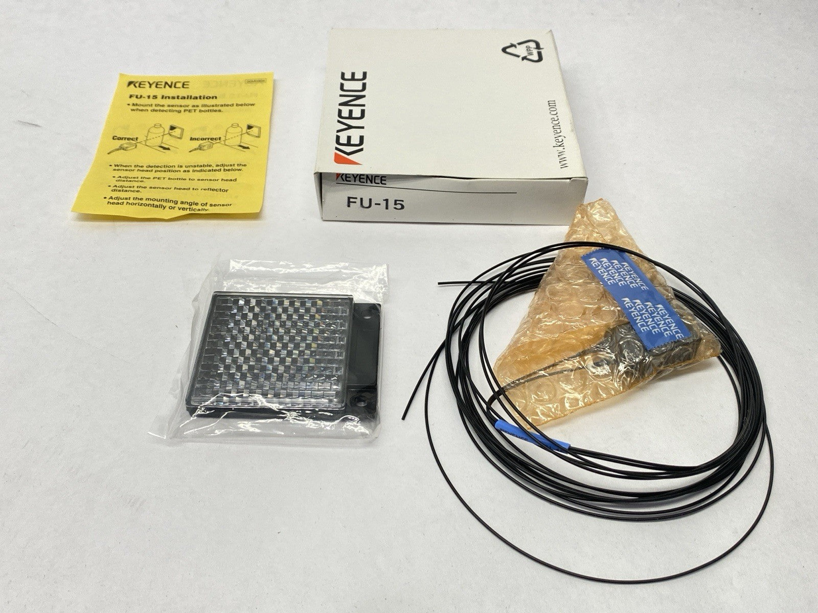 FU-15 | Keyence Digital Fiber Optic Sensor Retro-Reflective FIber Unit - New – Open box - Maverick Industrial Sales