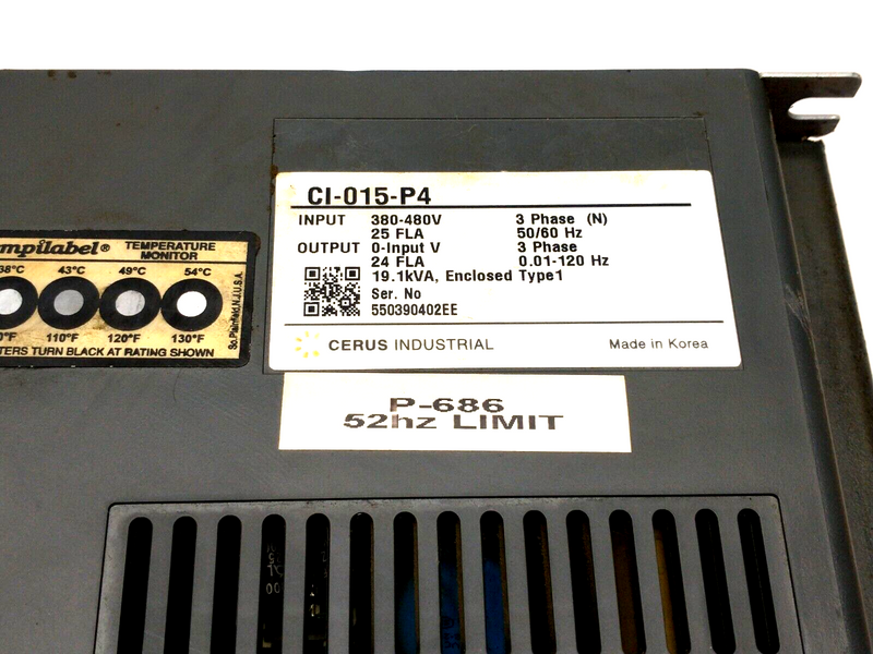 Cerus CI-015-P4 TITAN P Series Variable Frequency Drive 3PH 480V 19.1 kVA - Maverick Industrial Sales