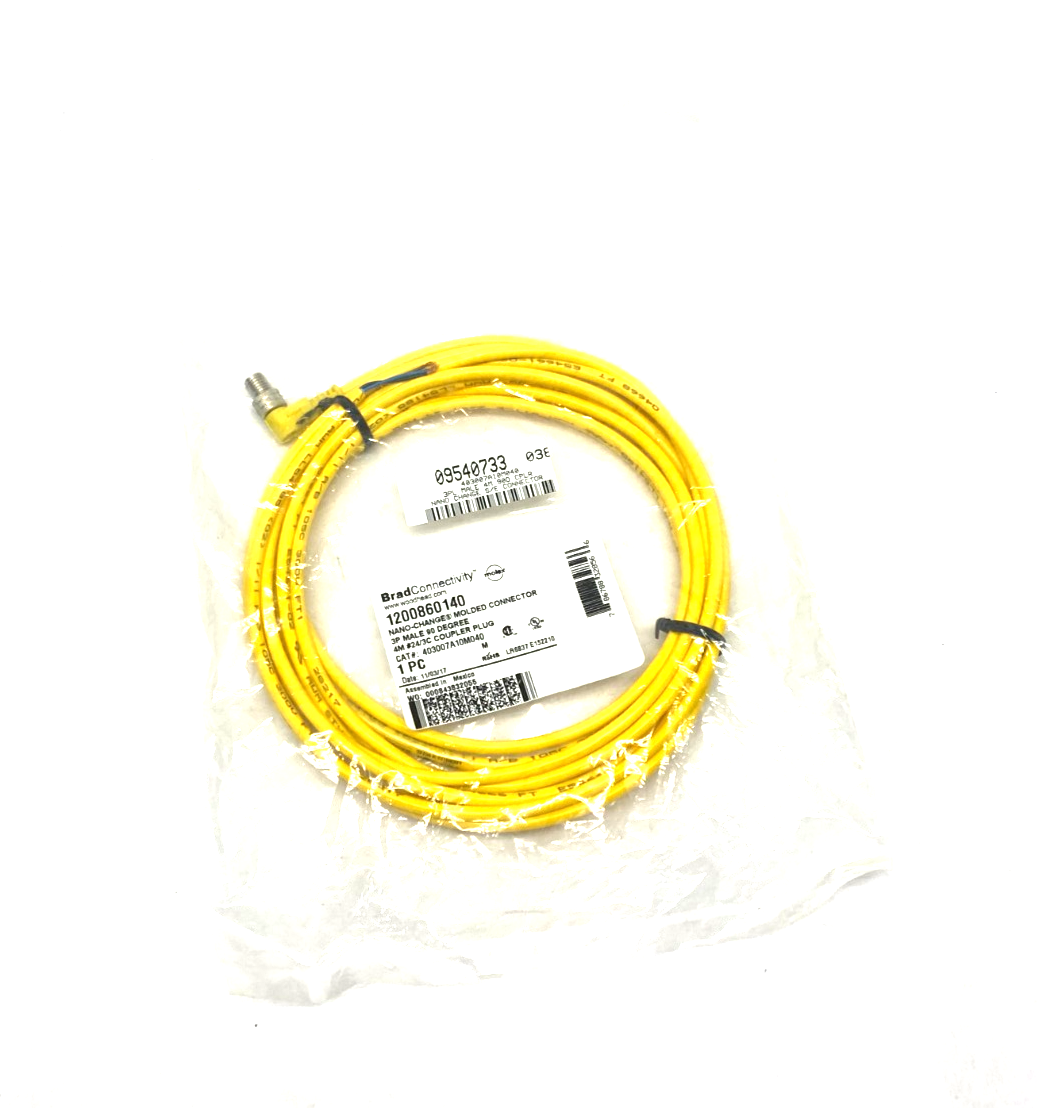 403007A10M040 | Brad Woodhead Molex Nano-Change 3P Male 90-Deg Cable 1200860140 - New - Maverick Industrial Sales