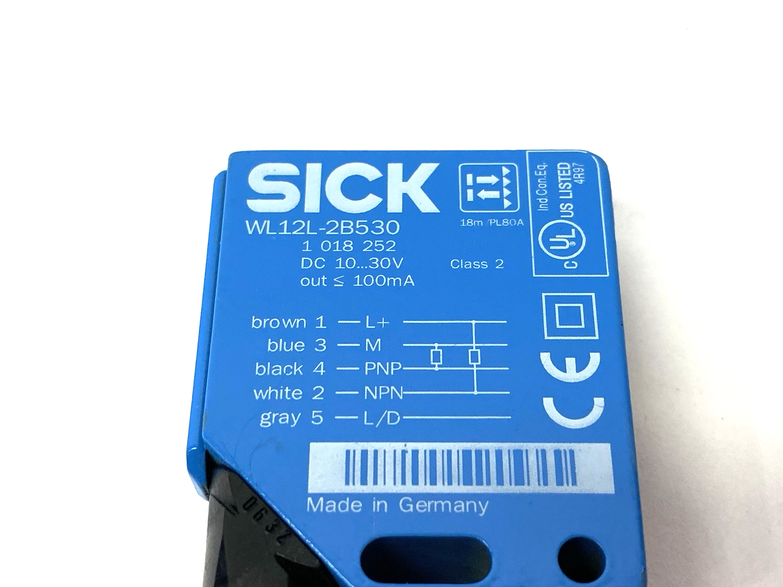 Sick WL12L-2B530 Retro-Reflective Photoelectric Sensor 0...18m Range, 1018252 - Maverick Industrial Sales