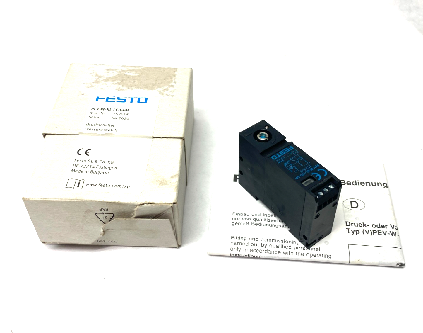 Festo PEV-W-KL-LED-GH Pressure Switch 152618 - Maverick Industrial Sales