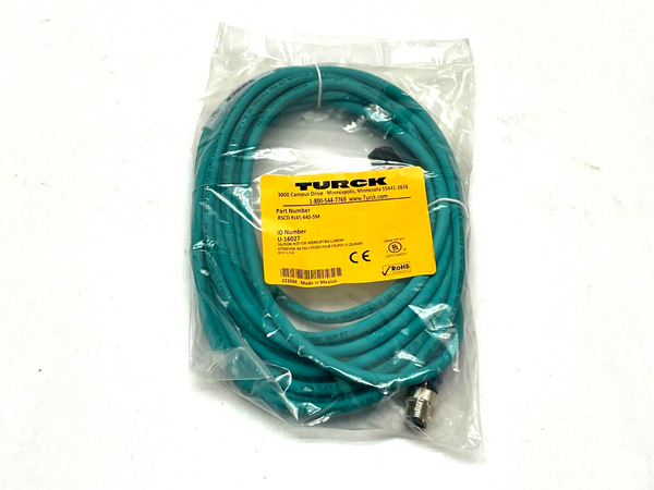 Turck RSCD RJ45 440-5M Industrial Ethernet Cordset 5m Length U-16027 - Maverick Industrial Sales