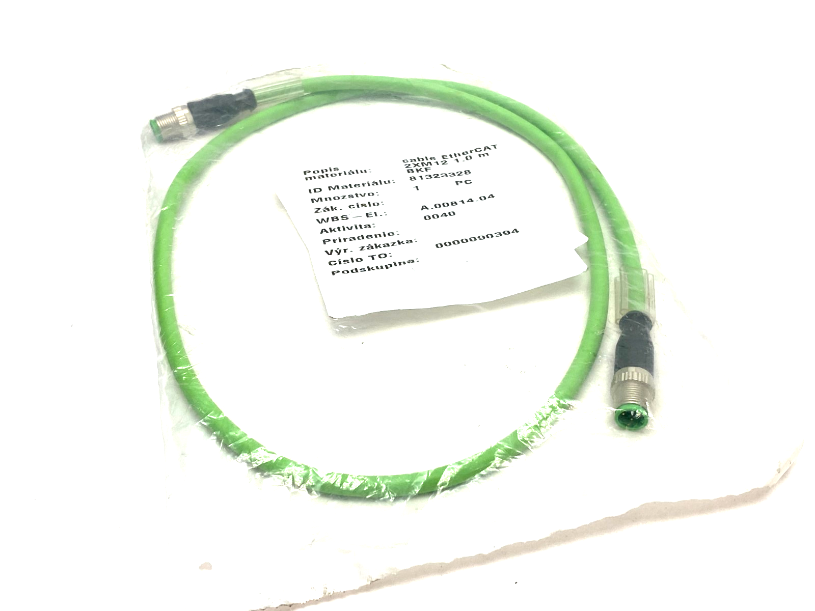 Beckhoff ZK1090-6161-0010 Double Ended EtherCAT Power Cable 1m 053769 - Maverick Industrial Sales