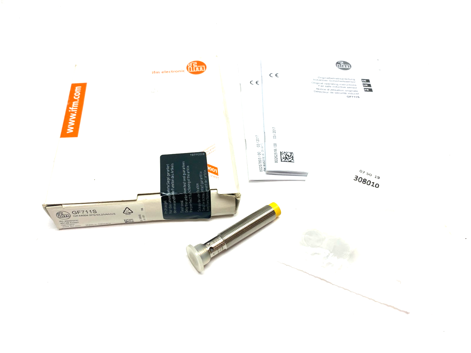 Ifm GF711S Fail-Safe Inductive Proximity Sensor GIFA4004-2PS/SIL2/V4A/US - Maverick Industrial Sales
