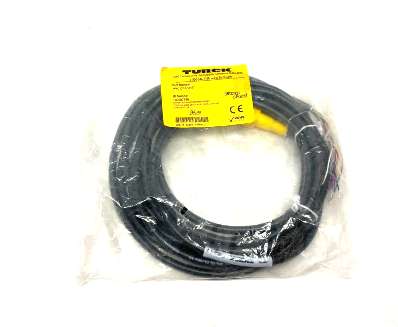 Turck WKC 10T-5/S3477 Eurofast Right Angle Single Ended Cordset 100007496 - Maverick Industrial Sales