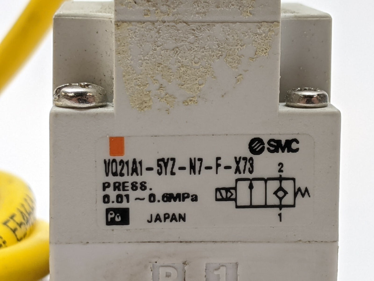 VQ21A1-5YZ-N7-F-X73 | SMC Solenoid Valve 1/4" Tube - Used - Maverick Industrial Sales