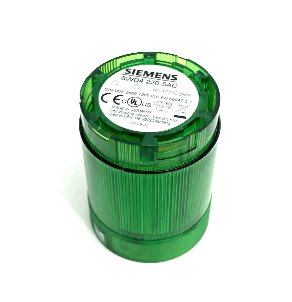 8WD4 220-5AC | Siemens Continuous 50mm Steady Stacklight Element Green - Used - Maverick Industrial Sales