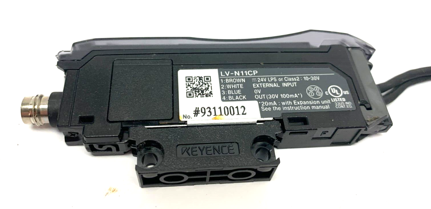 LV-N11CP, LV-NH32 | Keyence LV-N11CP Laser Sensor Amplifier Main Unit w/ LV-NH32 Laser Sensor Head - Used - Maverick Industrial Sales