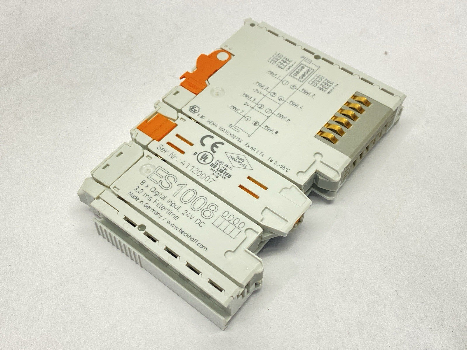 ES1008 | Beckhoff EtherCAT Terminal 8-Channel Digital Input 3ms 24VDC - New Other - Maverick Industrial Sales