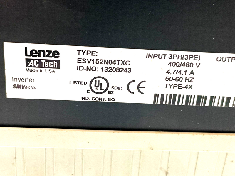 Lenze ESV152N04TXC Frequency Inverter Drive  2 HP (1.5 kW) 480V input - Maverick Industrial Sales