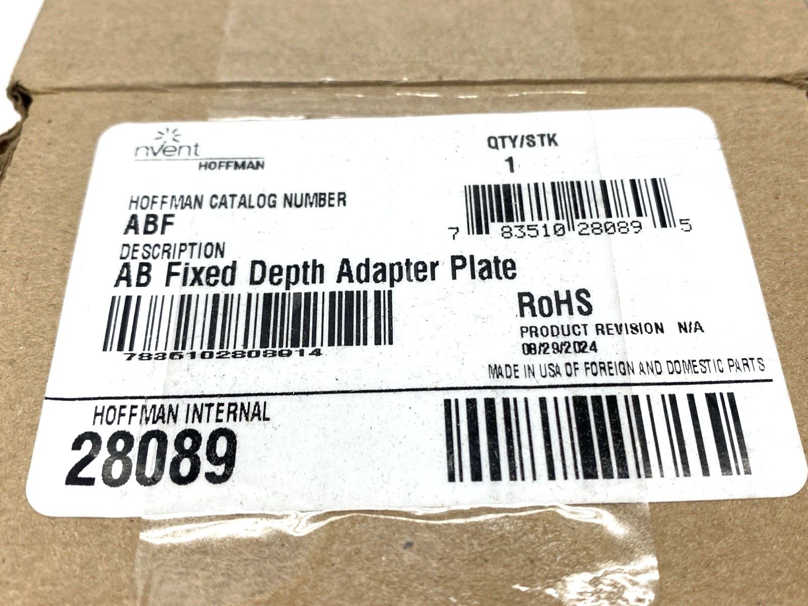 Hoffman ABF AB Fixed Depth Adapter Plate NO MANUAL - Maverick Industrial Sales