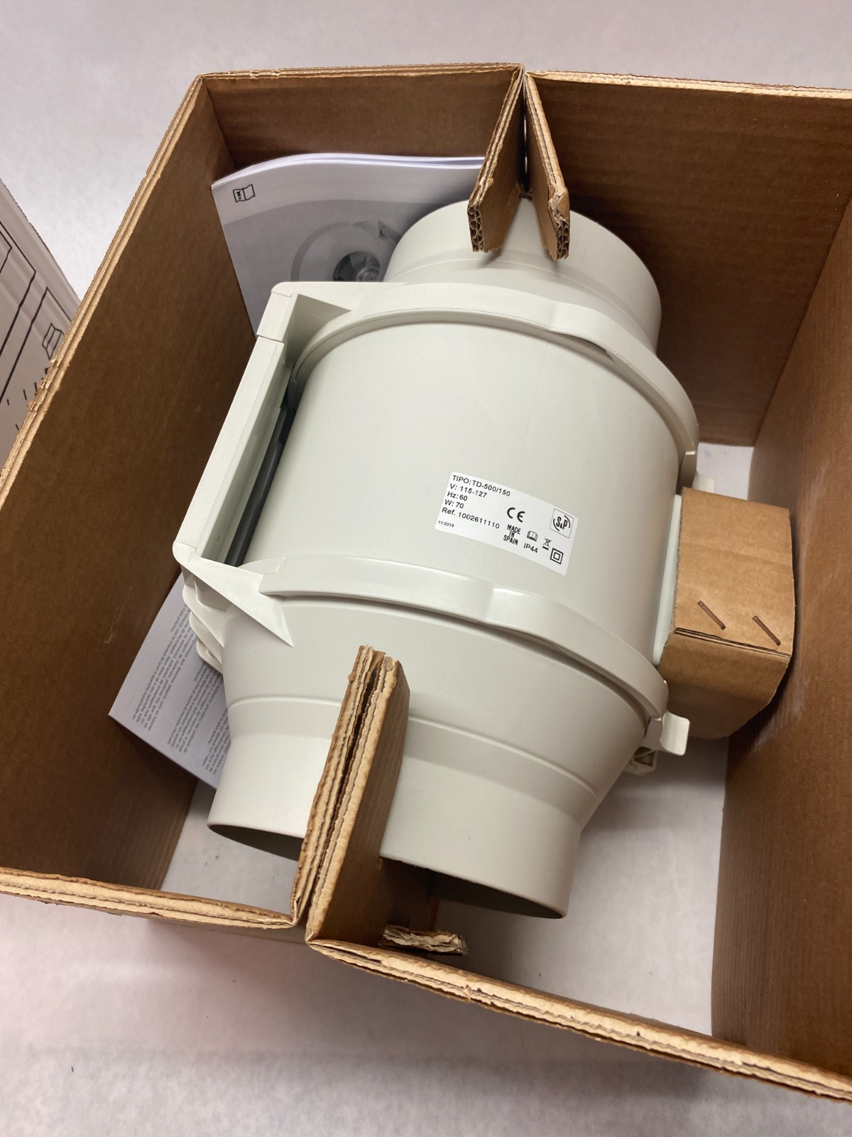 S&P TD-500/150 Mixvent In-Line Compact Mixed Flow Duct Fan - Maverick Industrial Sales