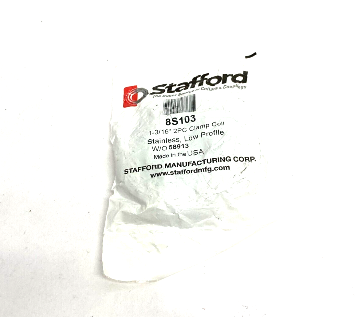 Stafford 8S103 Stainless Steel Low Profile 2-Piece Shaft Clamp Collar 1-3/16" - Maverick Industrial Sales