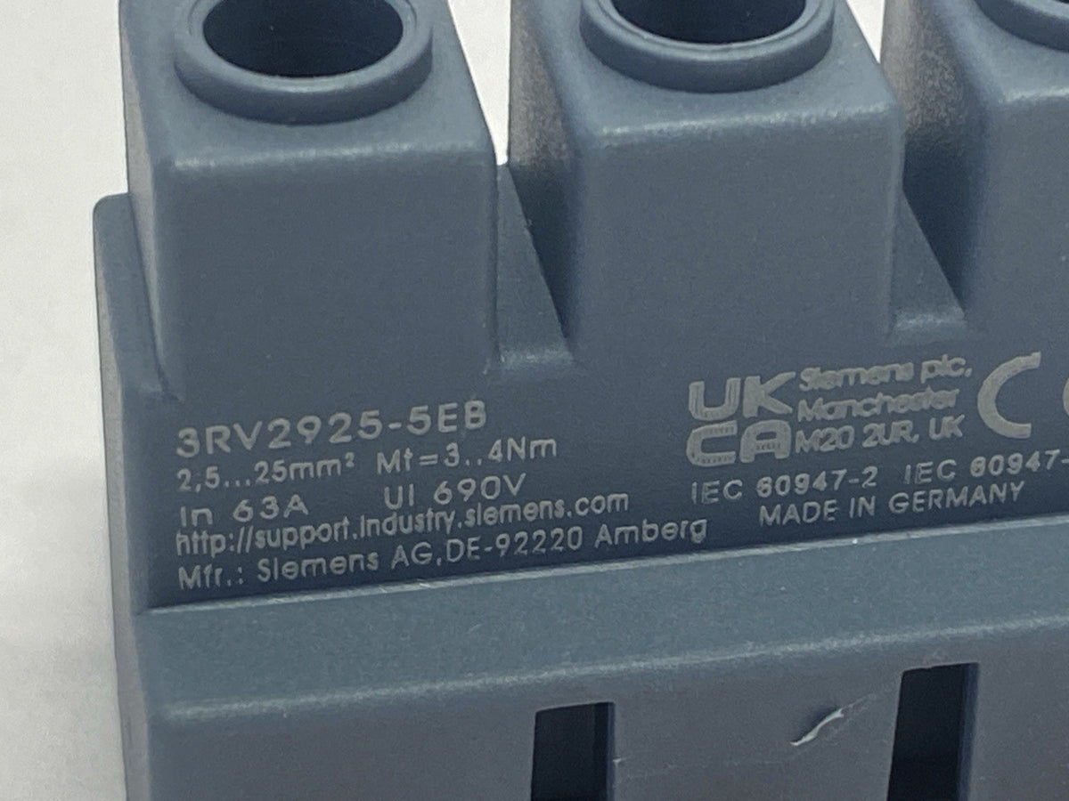3RV2925-5EB | Siemens Supply Terminal Block 3-Phase - New – Open box - Maverick Industrial Sales