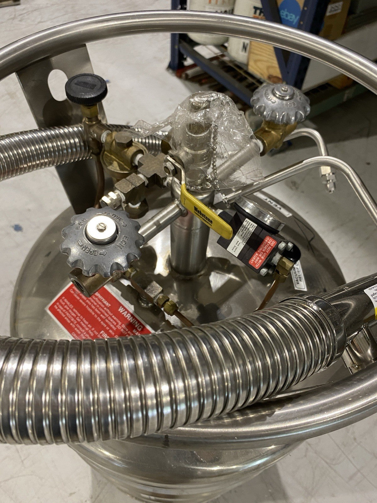 Cryofab CL 80/CLPB 80 LN2, LOX LARG Dewar Container With Technifab Transfer Hose - Maverick Industrial Sales