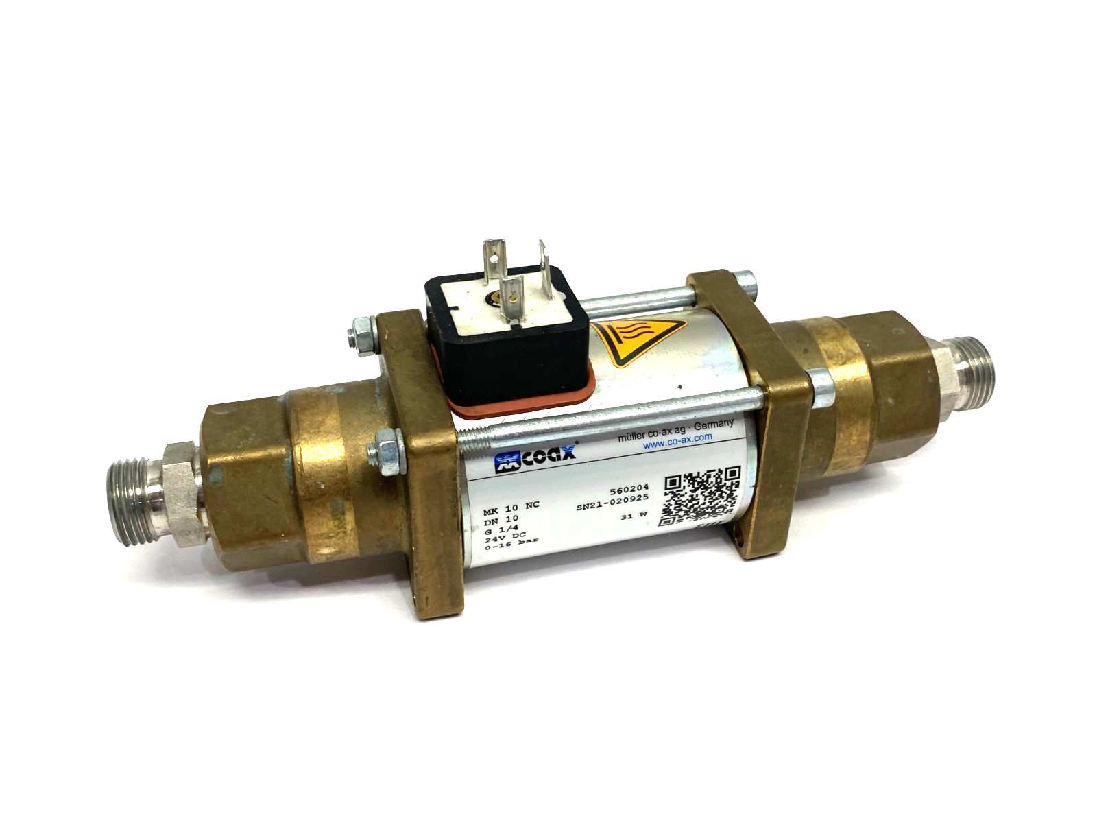 560204 | Coax Direct Acting Coaxial Valve 2/2-Way MK-10-NC-DN10-G1/4-24VDC - Used - Maverick Industrial Sales