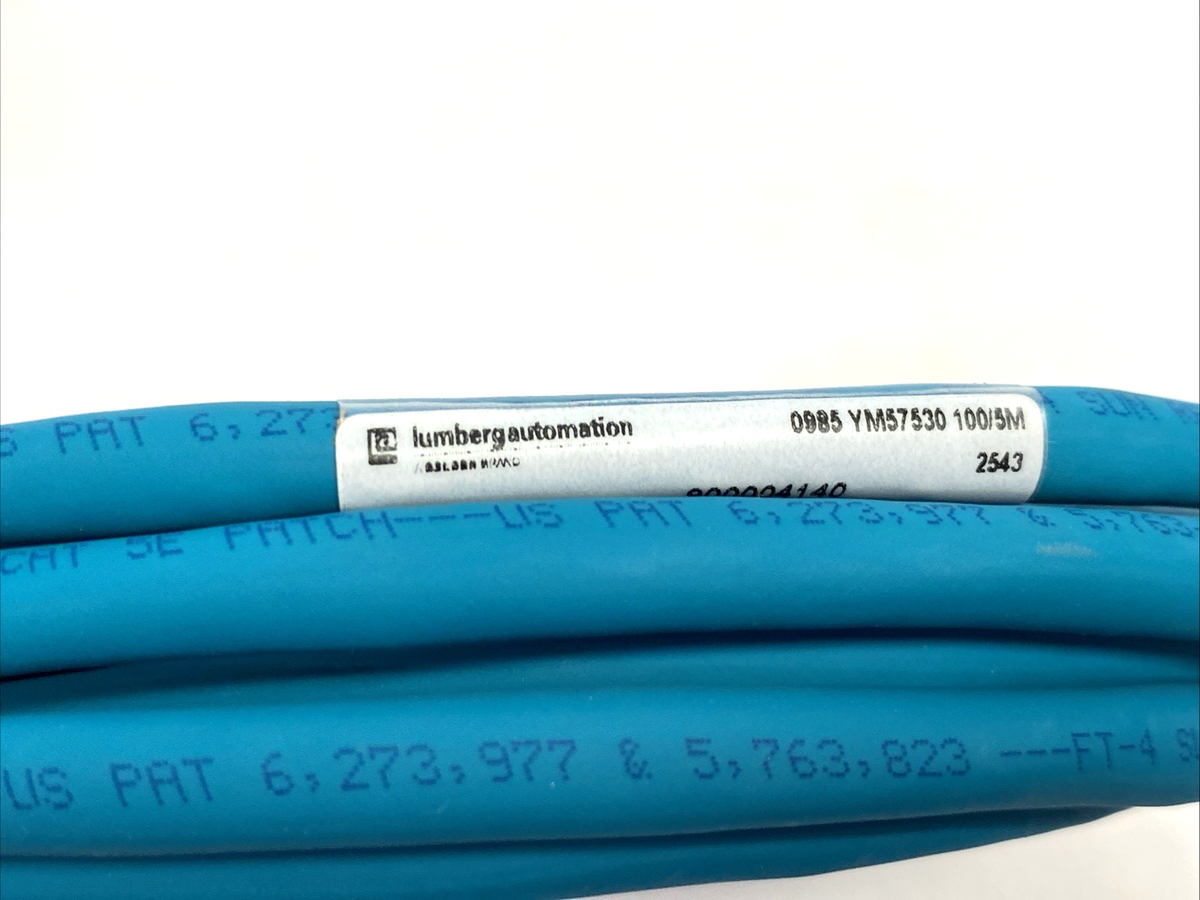 0985 YM57530 100/5M | Lumberg Automation Ethernet Cordset Double End 900004140 - New – Open box - Maverick Industrial Sales