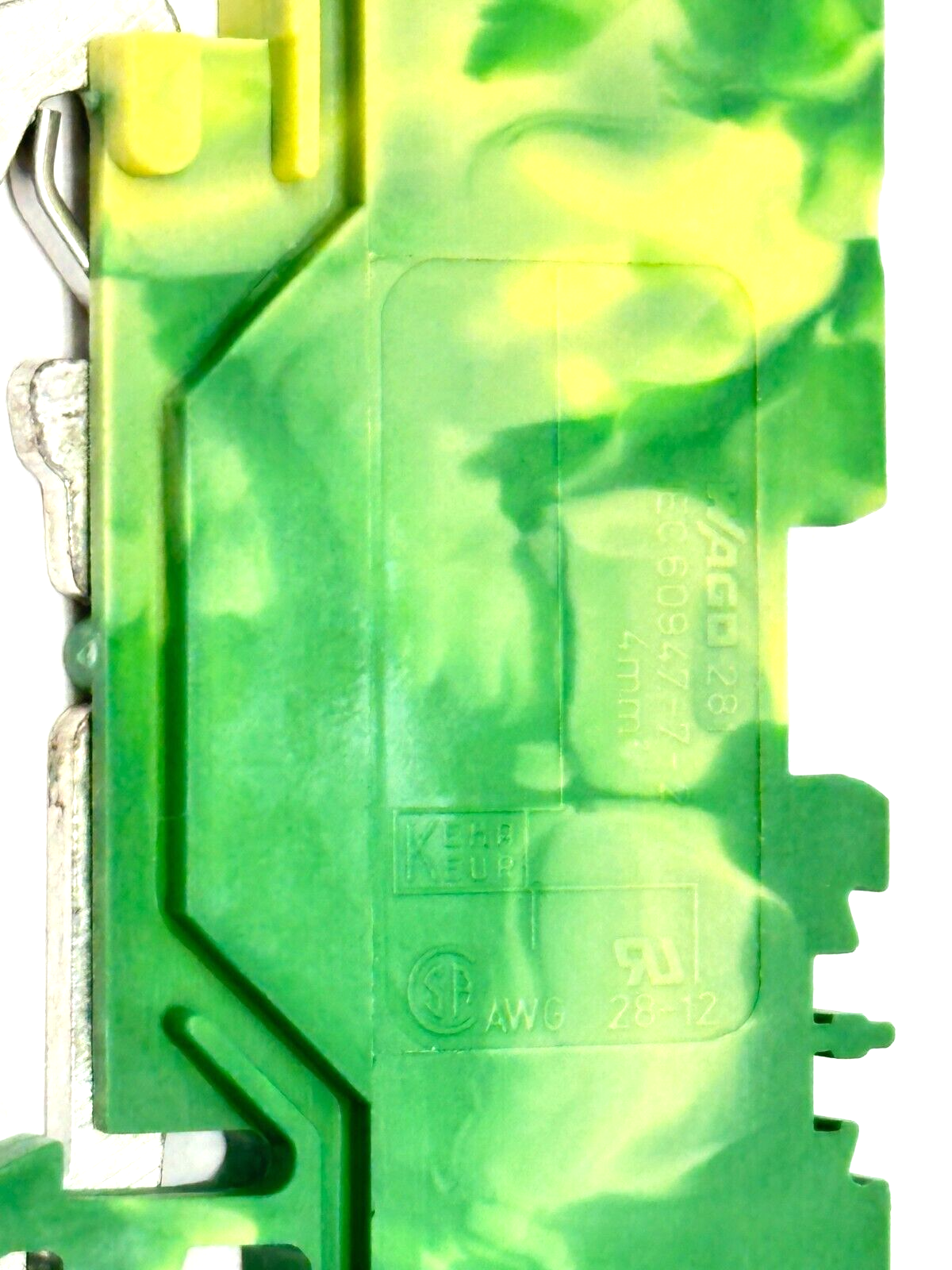 WAGO 281-657 Ground Terminal Block 4-Conductor Yellow/Green 4mm2 LOT OF 2 - Maverick Industrial Sales