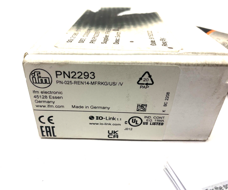 Ifm PN2293 Electronic Pressure Sensor with Display PN-025-REN14-MFRKG/US/ /V - Maverick Industrial Sales