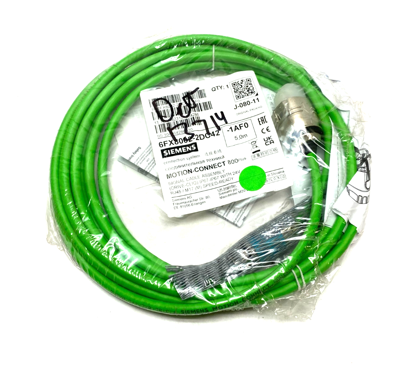 Siemens 6FX8002-2DC42-1AF0 MOTION-CONNECT 800Plus Drive-Cliq Signal Cable Assem. - Maverick Industrial Sales