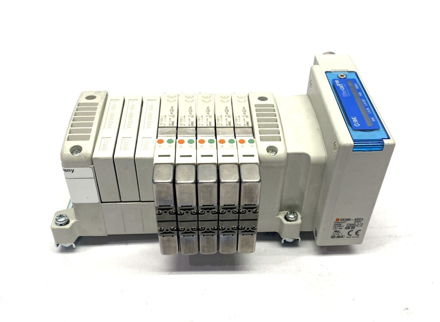 SMC VV5QC11-08N7SEBN-D0S Solenoid Valve Manifold 5-Valves, 8-Station VQC1400N-51 - Maverick Industrial Sales