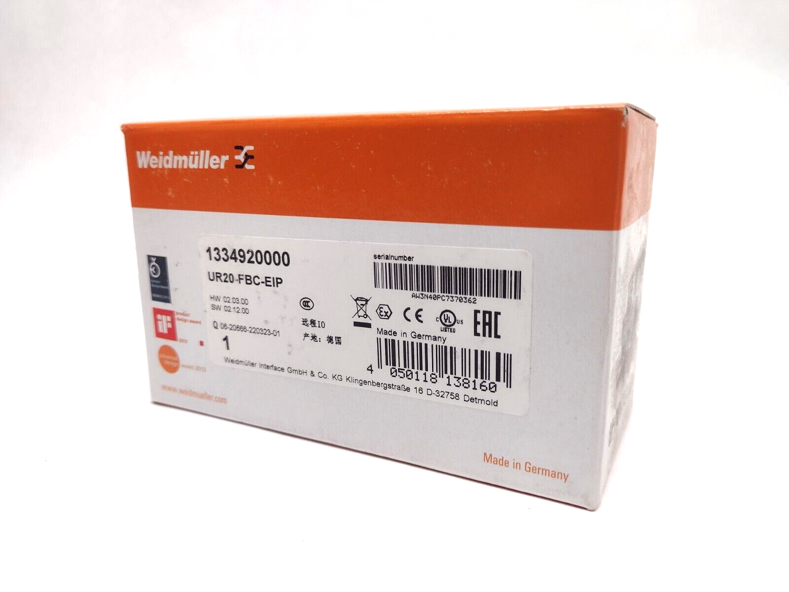 Weidmuller UR20-FBC-EIP U-Remote 13349200000 HW 02.03.00 SW 02.13.00 - Maverick Industrial Sales