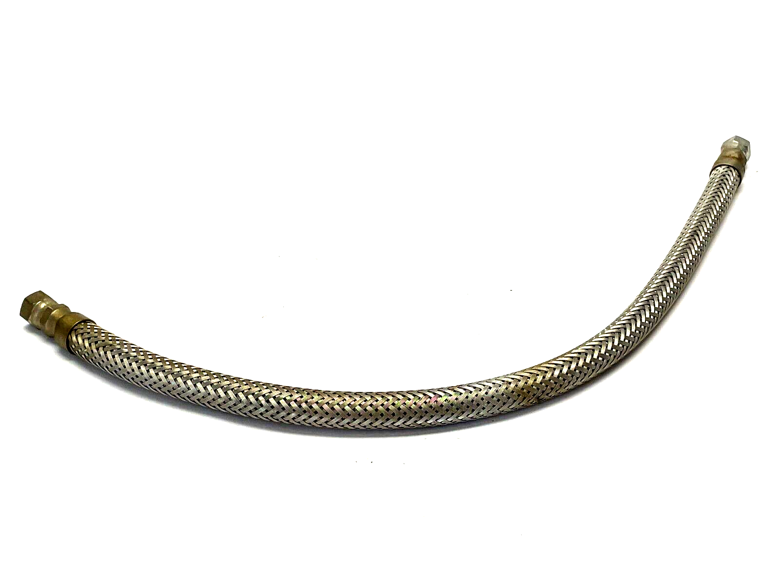 Stainless Steel Braided Convoluted Tubing 29" Length JIC-08 Straight Ends - Maverick Industrial Sales