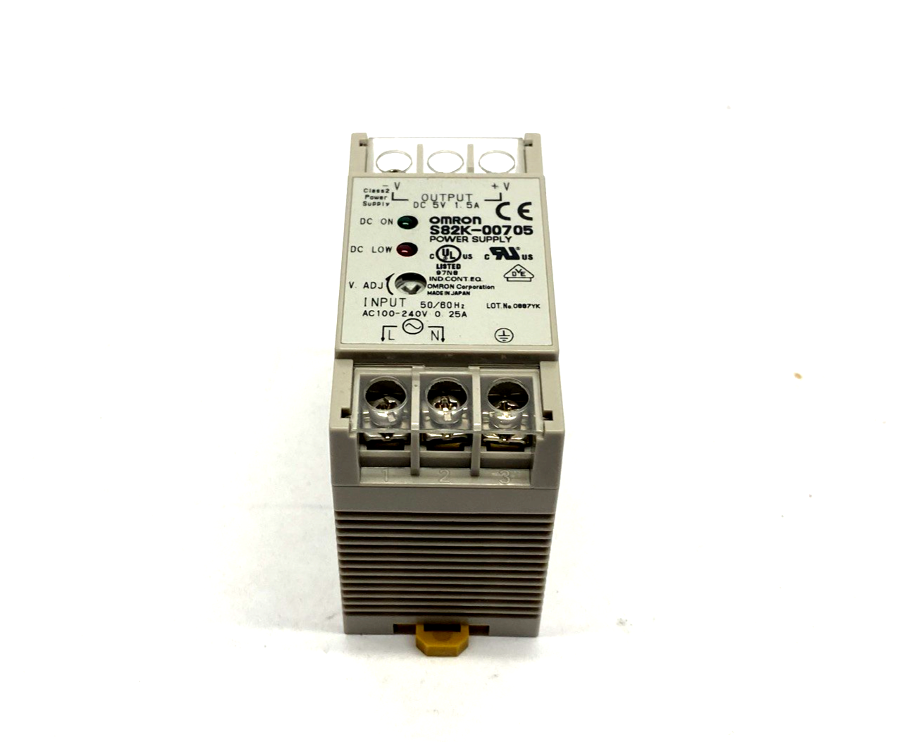 S82K-00705 | Omron Power Supply 100-240VAC 5VDC 1.5A - Used - Maverick Industrial Sales