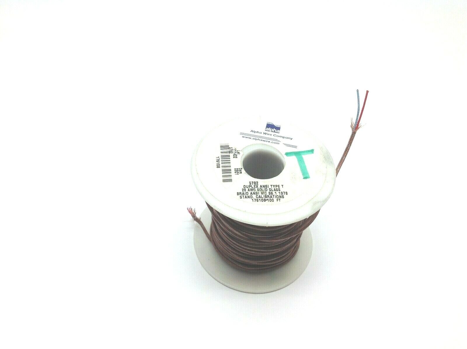 Alpha 5782 Duplex Type 20 AWG Solid Glass Braid Thermocouple Wire Approx 50' - Maverick Industrial Sales
