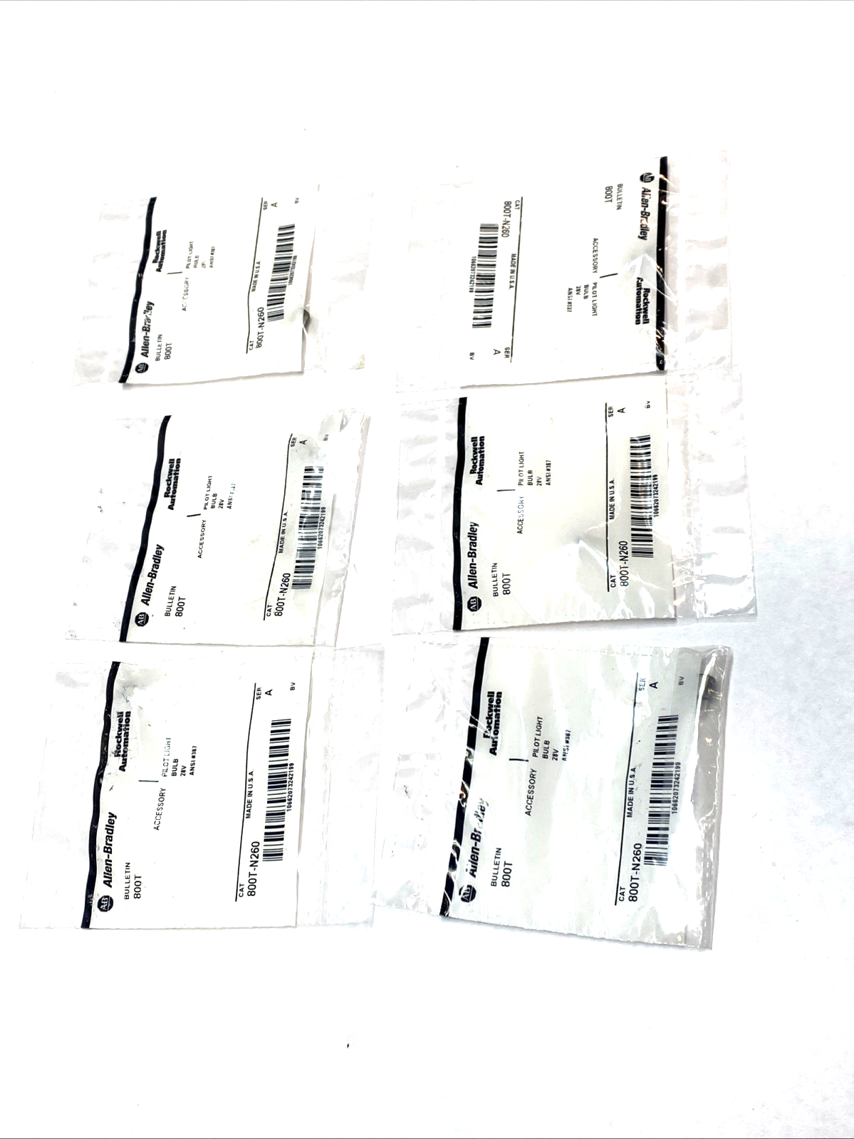 Allen-Bradley 800T-N260 Lamp 30mm Incandescent Push Button SER A LOT OF 6 - Maverick Industrial Sales